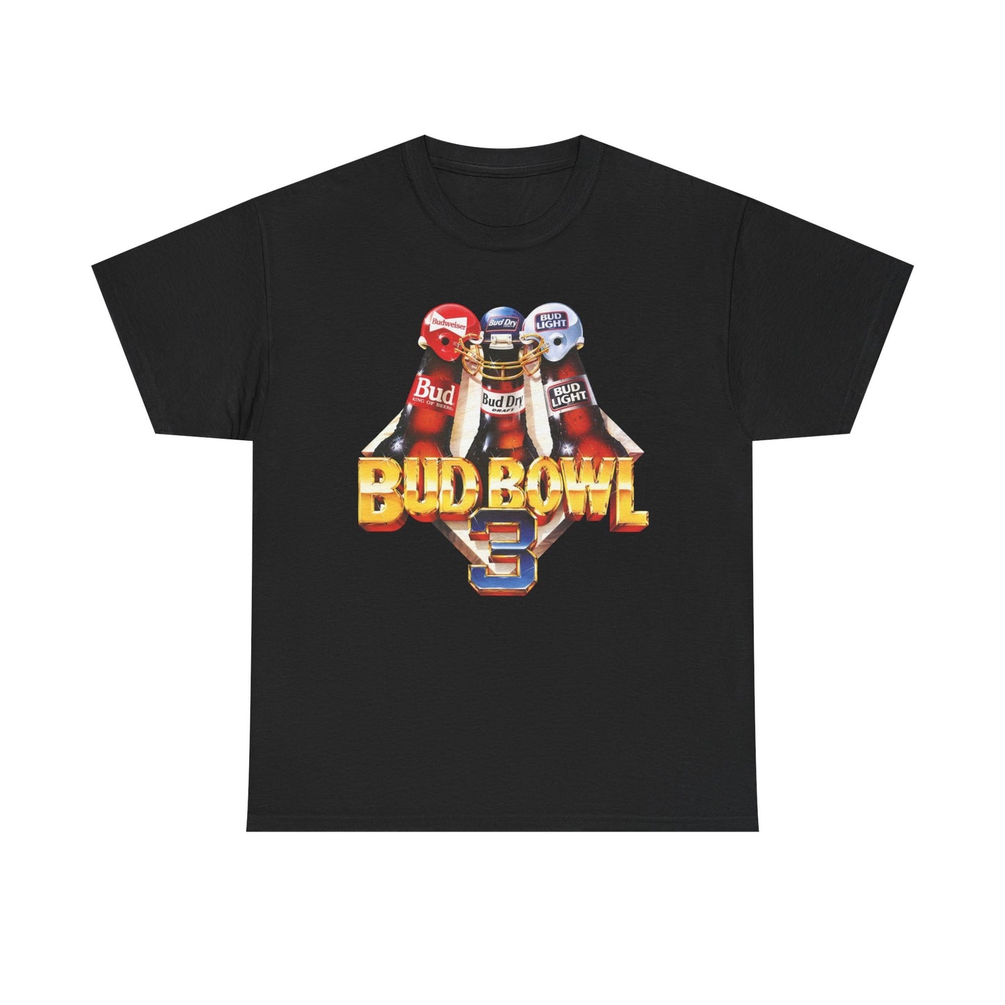 Bud Bowl Vintage Beer Graphic T-Shirt Unisex Heavy Cotton Tee Gift NEW