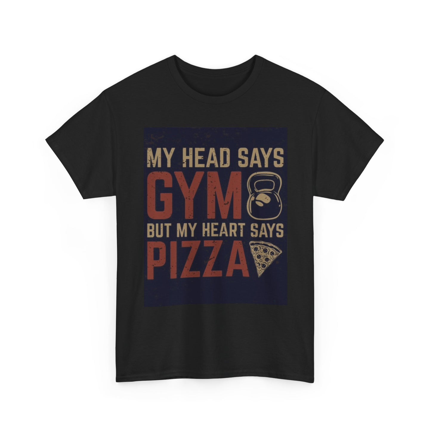 Gym And Pizza T Shirt Funny Graphic Gift Unisex Heavy Cotton Tee