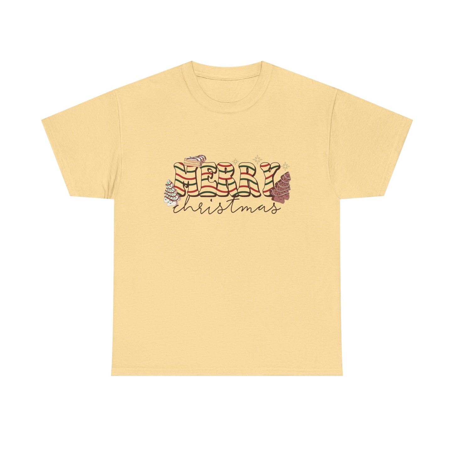 Christmas Tree Cakes Funny Graphic T Shirt NEW Unisex Heavy Cotton Tee