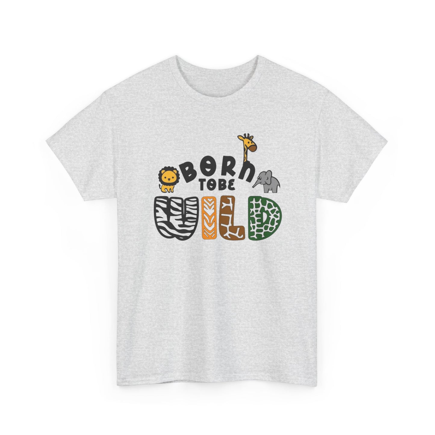 Born To Be Wild Zoo Animals Graphic T-Shirt Cotton Tee New Gift Vintage