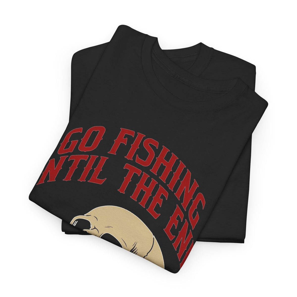 Go Fishing Until the End Skull Lure T-Shirt Men's Graphic Tee