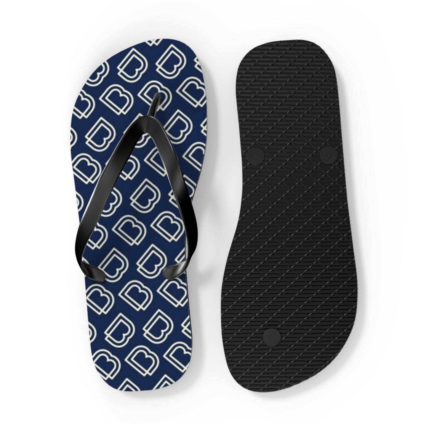 Blue Monogram Flip Flops, Sandals Slides, Summer Footwear, Brand New