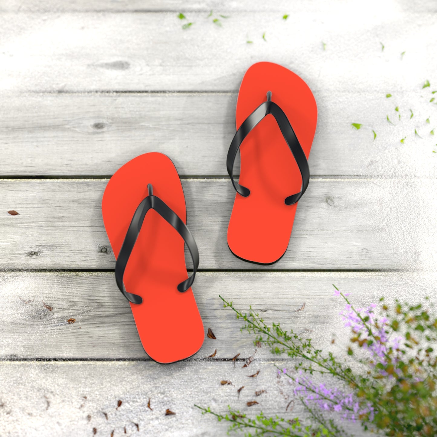 Neon Orange Flip Flops, Sandals Slides, Summer Footwear, Brand New