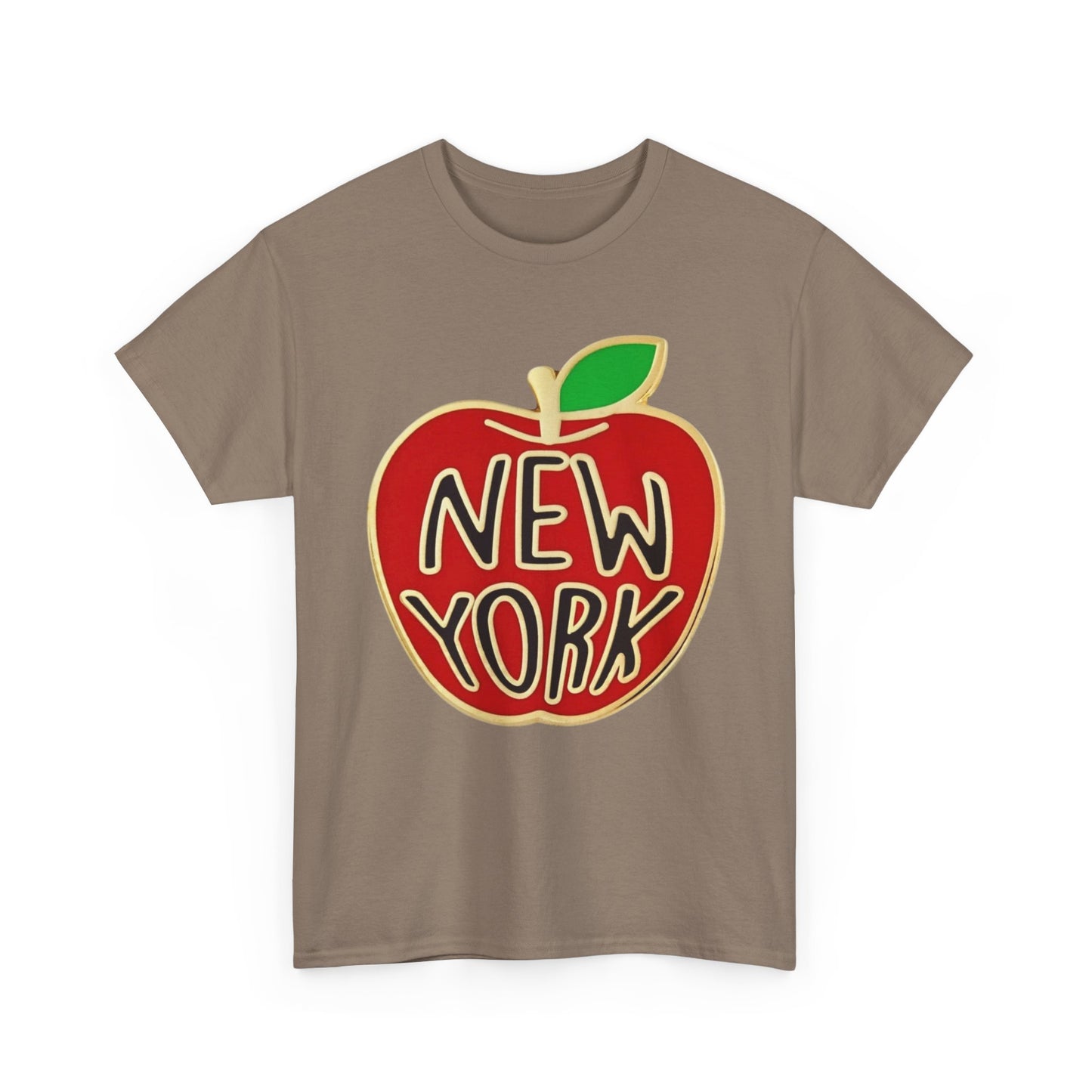 New York Big Apple Gold Graphic T Shirt NEW GIFT Unisex Heavy Cotton Tee