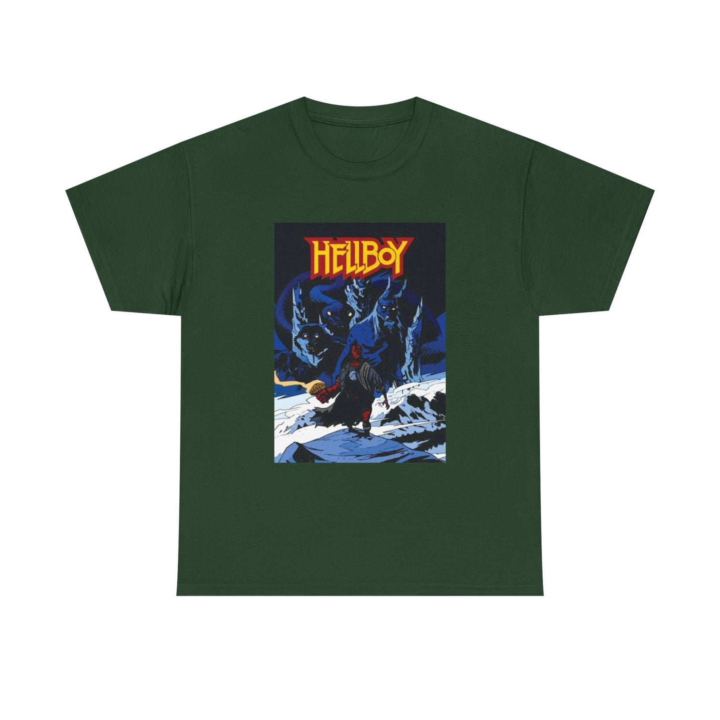 Hellboy Movie Poster Shirt Retro Cartoon Graphic Unisex Heavy Cotton Tee