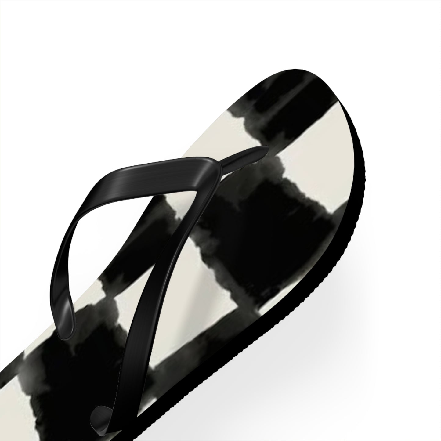 Checkered Black And White Sandals, Beach Shoes, Vacation Flip Flops, Pool Slides