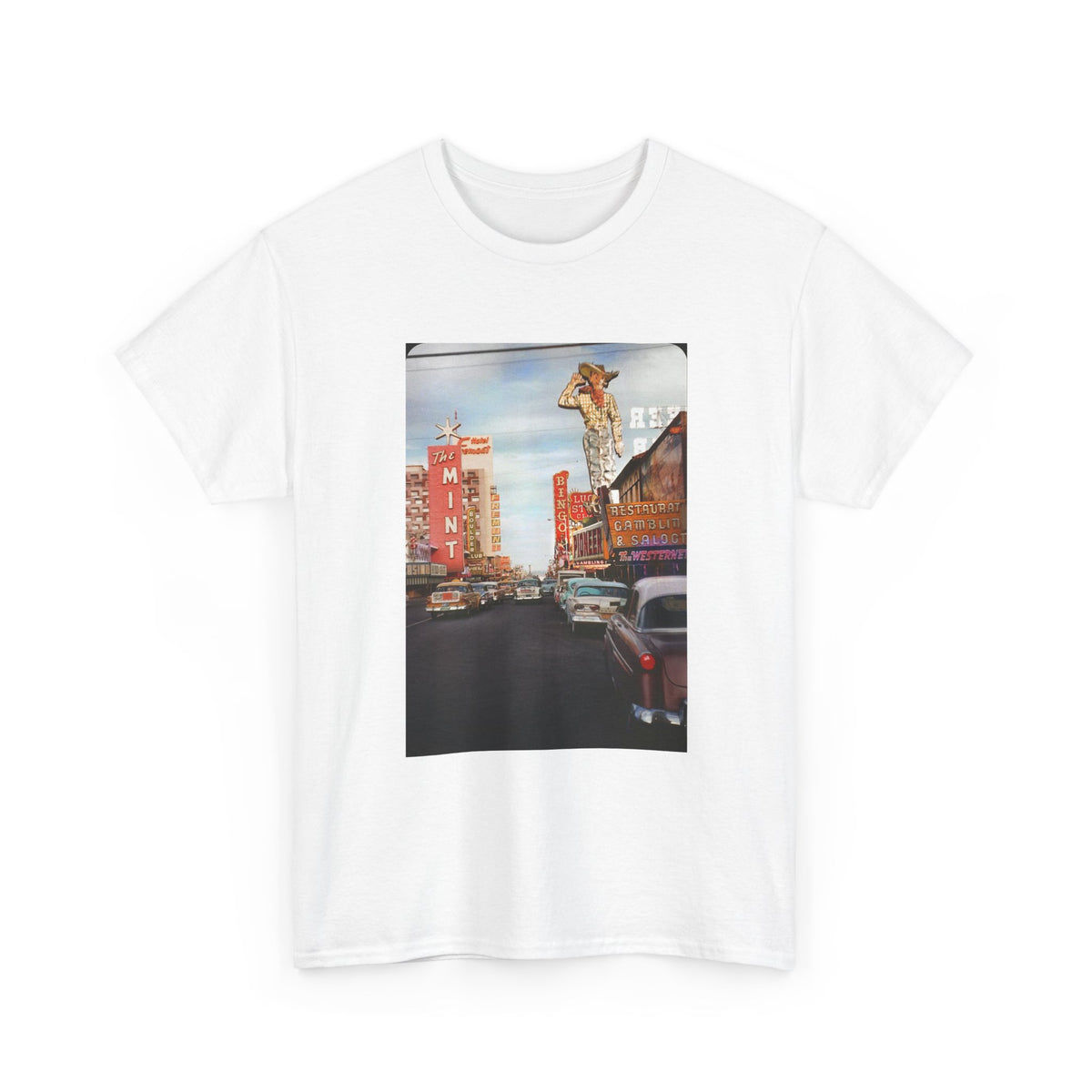 Old Las Vegas Tshirt Vintage Strip Retro Photo Nostalgia Unisex Heavy The Mint