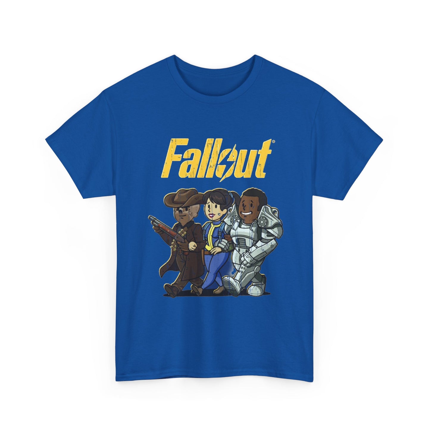 Fallout Tshirt Cartoon Nuclear characters Unisex Heavy Cotton The Ghoul Vault