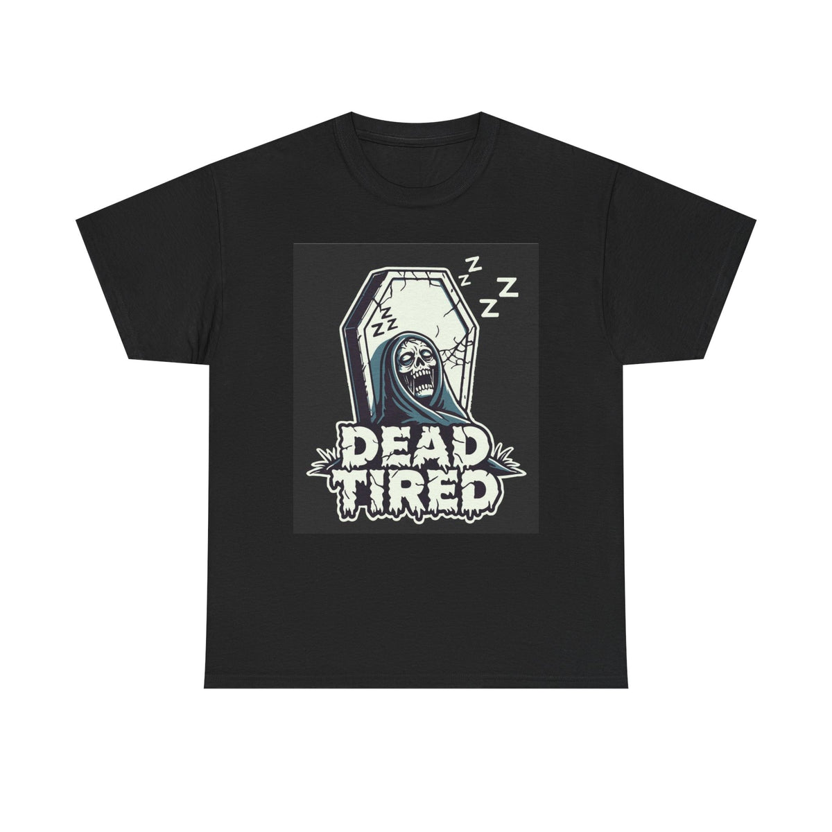 Dead Tired Graphic T Shirt Vintage Funny Retro Unisex Heavy Cotton Tee