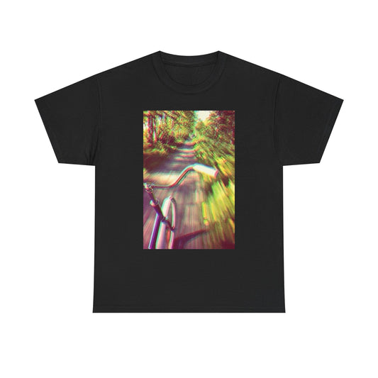 Trippy Bike Ride T Shirt Unisex Heavy Cotton Vintage Gift NEW