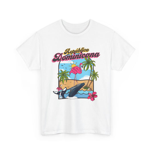 Dominican Republic T-Shirt Retro Graphic Men's Heavy Cotton Tee