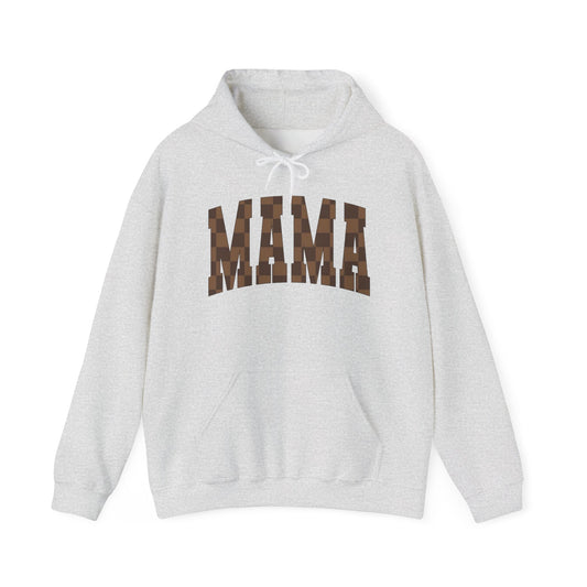 Mama Womens Checkered Graphic Hoodie Hooded Sweatshirt
