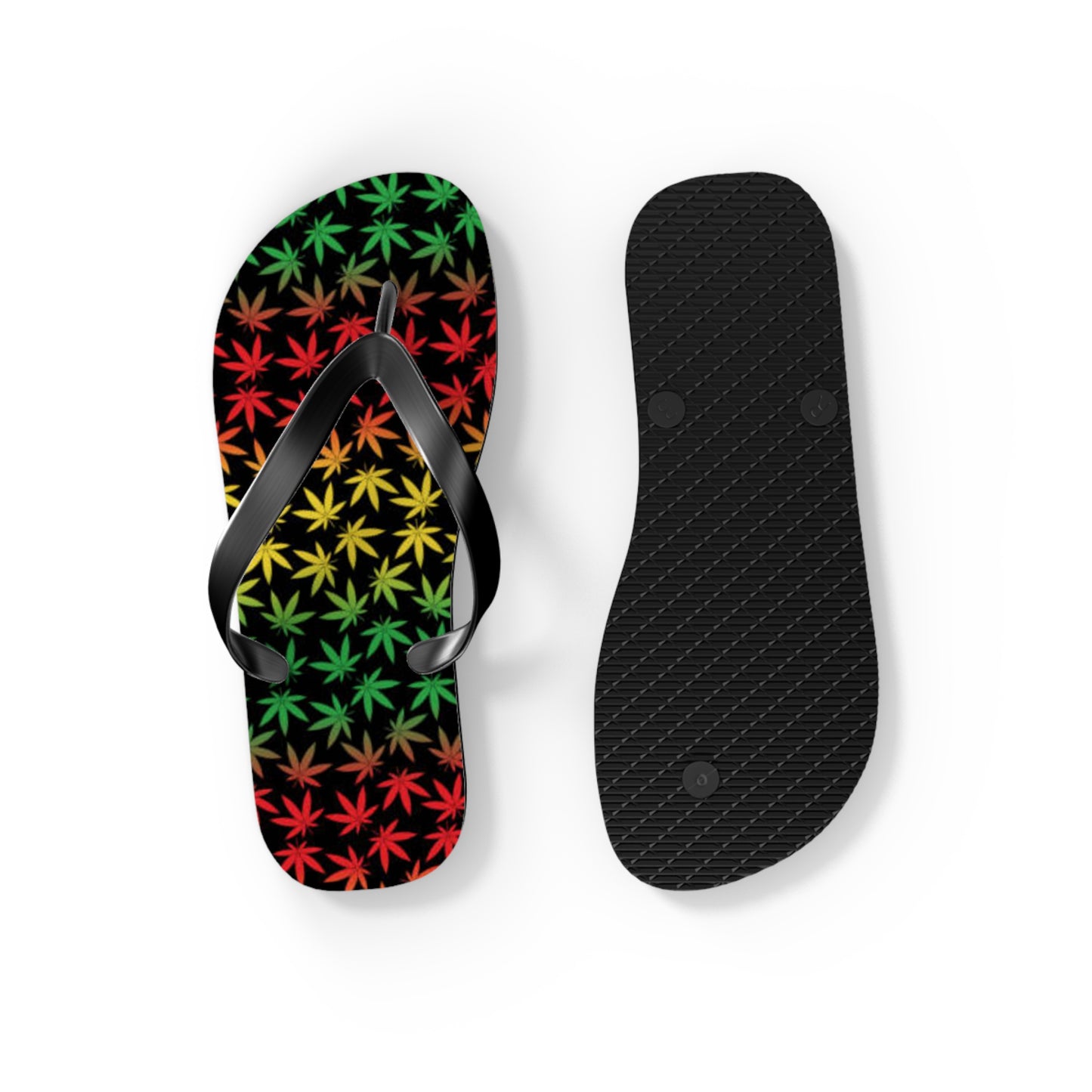 WAVES And SUN Co Sandals Jamaica Weed Flip Flops -Slides Summer Beach BRAND NEW