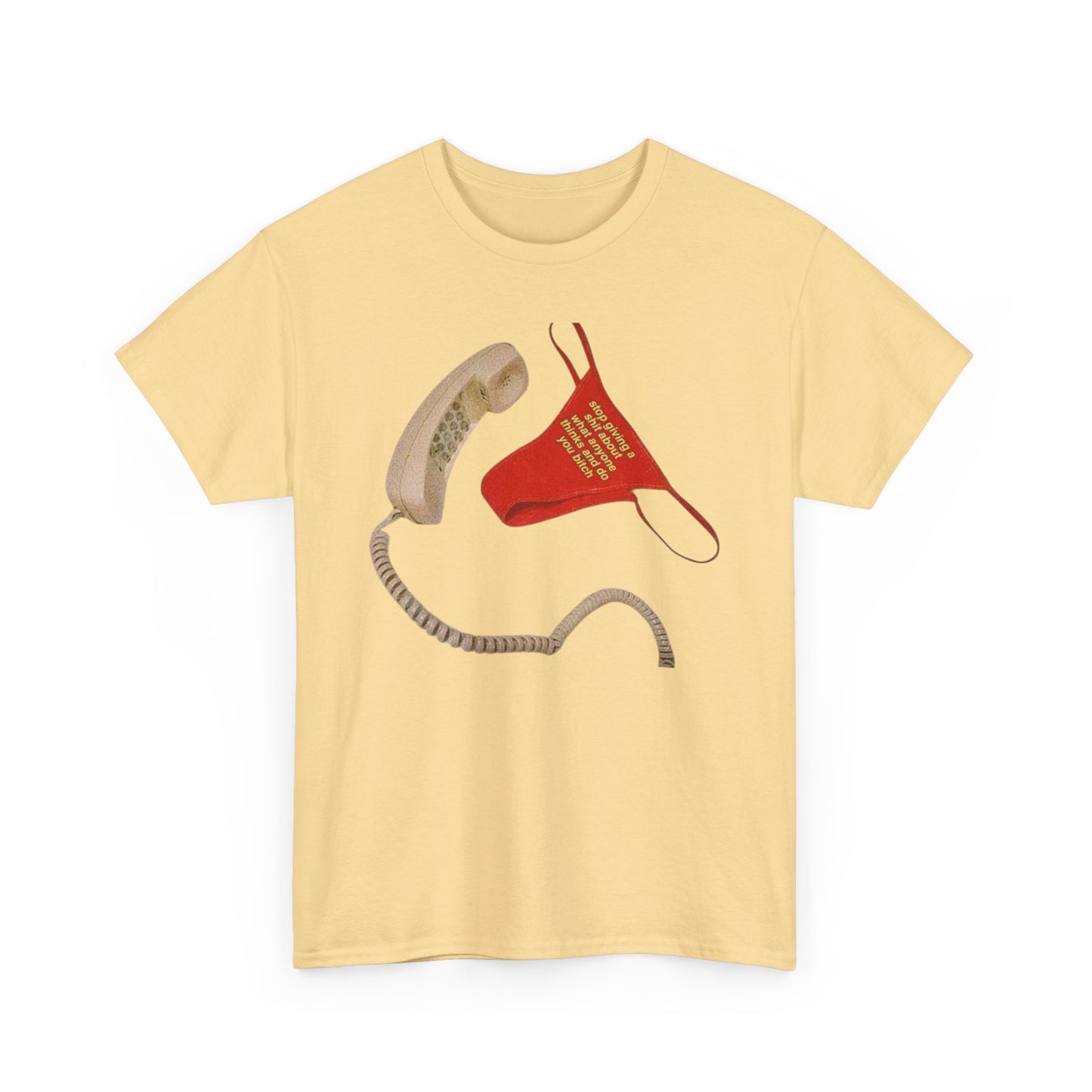 Stop Caring Thong Funny Vintage Graphic T-Shirt Comfy Cotton Tee Brand NEW