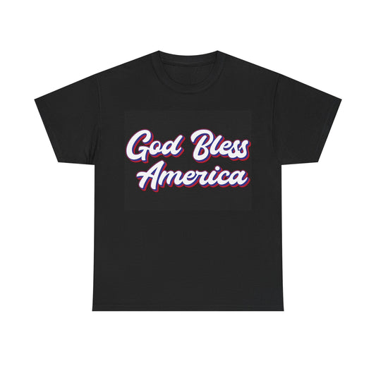 God Bless America Tshirt American Flag 1776 USA july 4th Unisex Heavy Cotton Tee