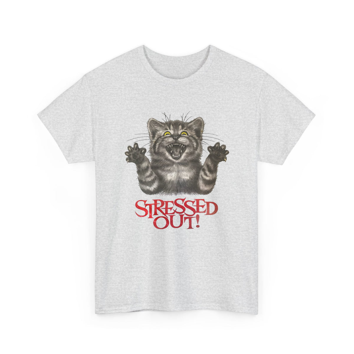 Stressed Out Cat Graphic T-Shirt Men's Graphic Tee