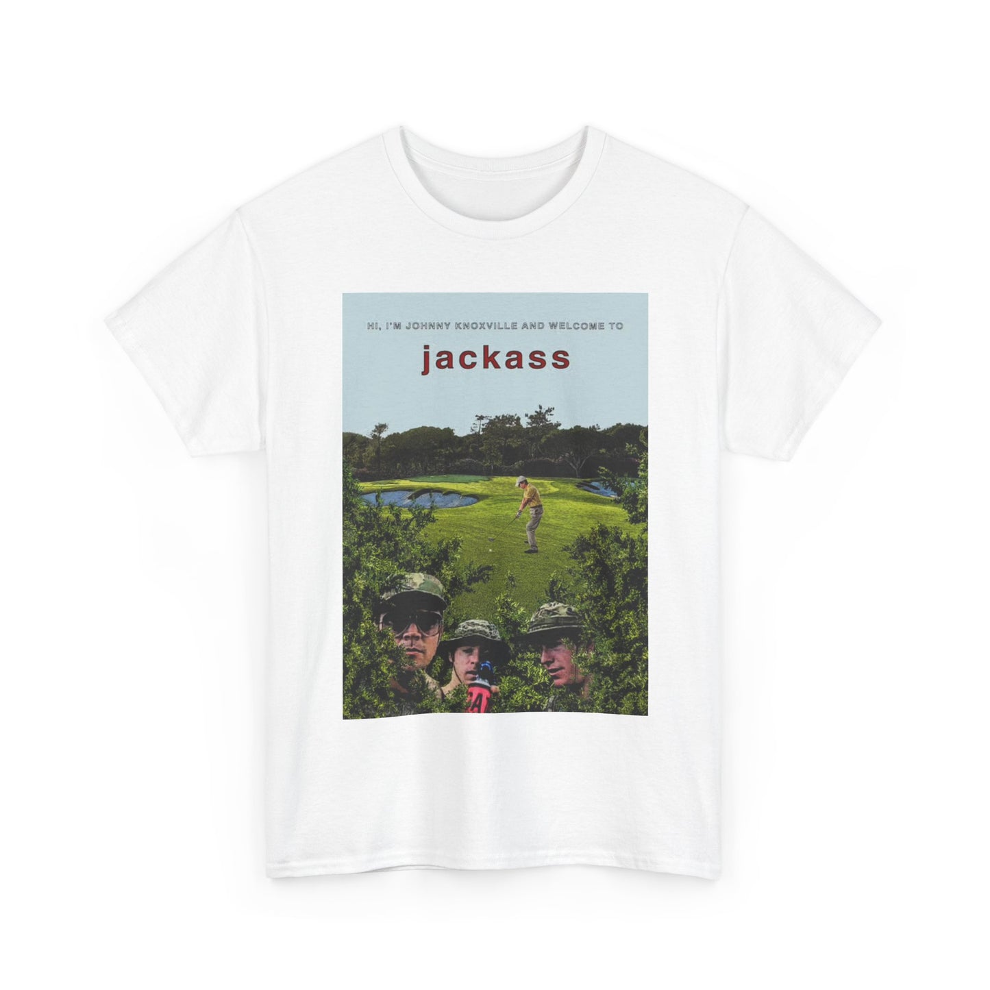 Jackass Tshirt Funny Golfing Gear MTV Comedy Prank Unisex Heavy Cotton Tee