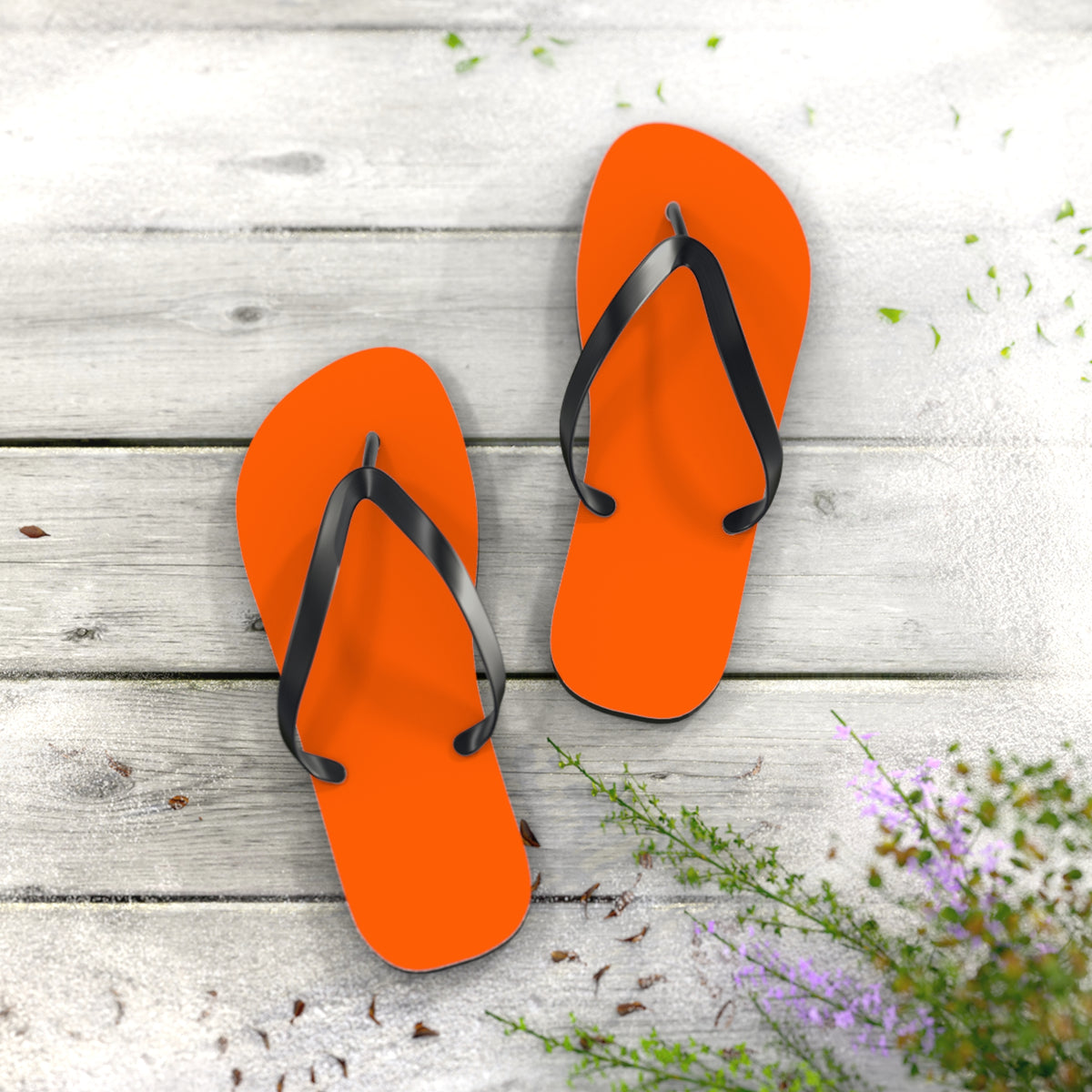 Bright Orange Flip Flops, Sandals Slides, Summer Footwear, Brand New