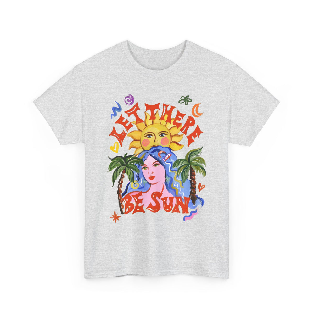 Sun and Woman Graphic T-Shirt, Retro Summer Artwork Men's Graphic Tee