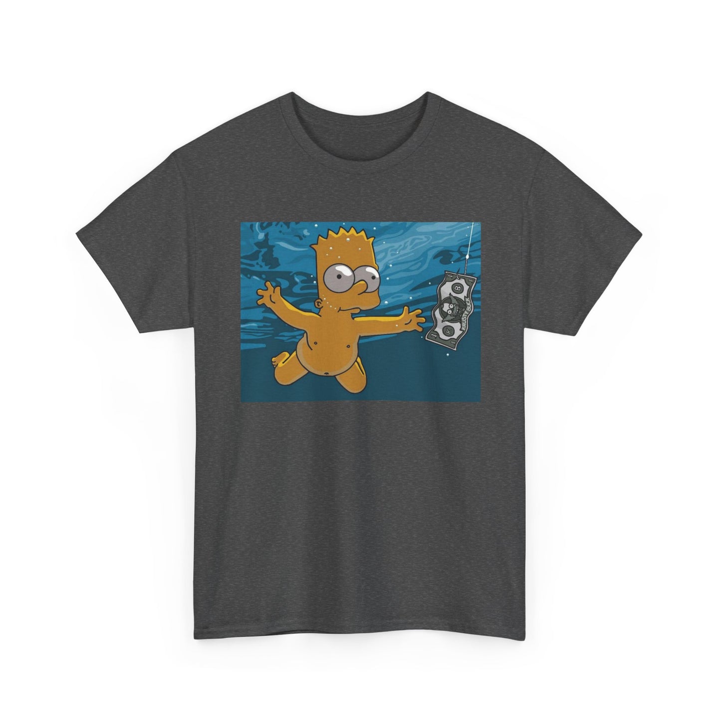 Simpsons T-shirt vintage nirvana retro art funny graphic Unisex Heavy Cotton Tee