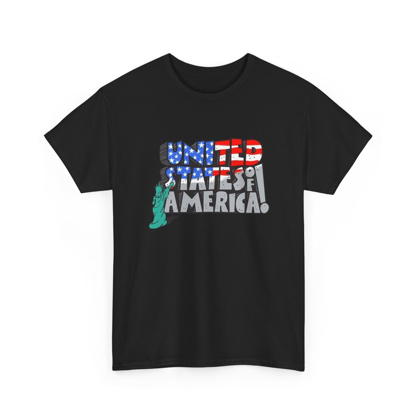 Statue Of Liberty USA Flag Graphic T Shirt Unisex NEW Heavy Cotton Tee