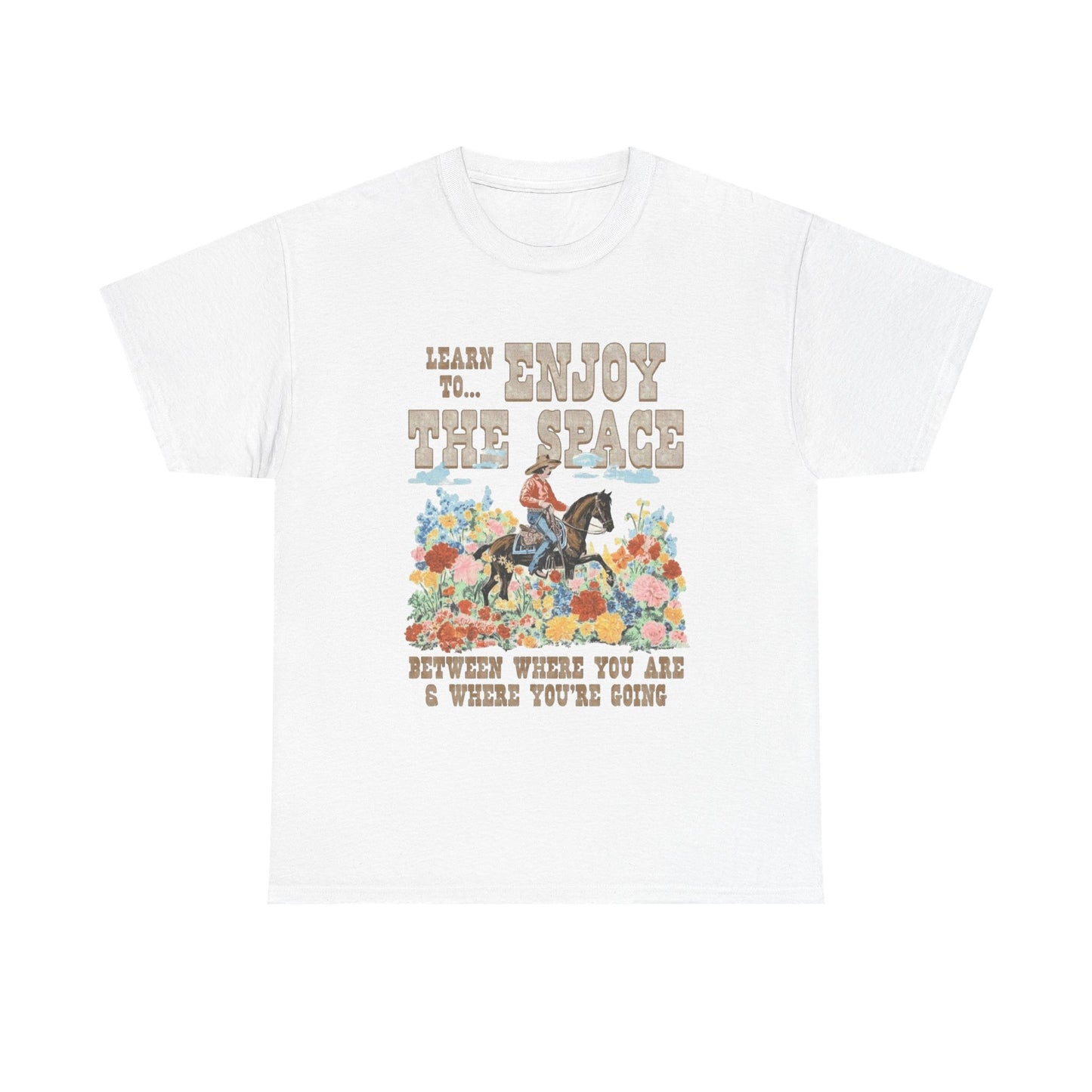 Enjoy The Space Mental Health Graphic T Shirt Regular Men's Heavy Cotton Tee