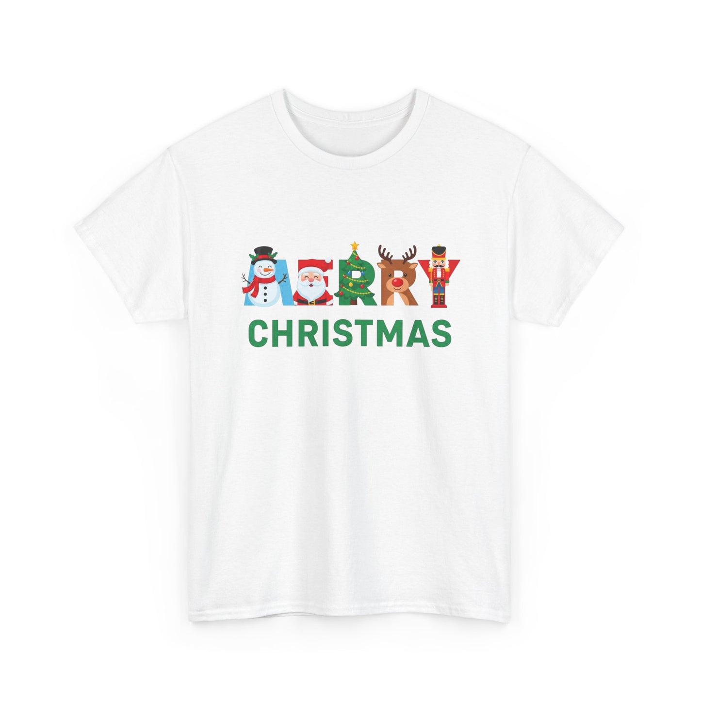 Merry Christmas Characters Graphic T Shirt NEW Unisex Heavy Cotton Tee