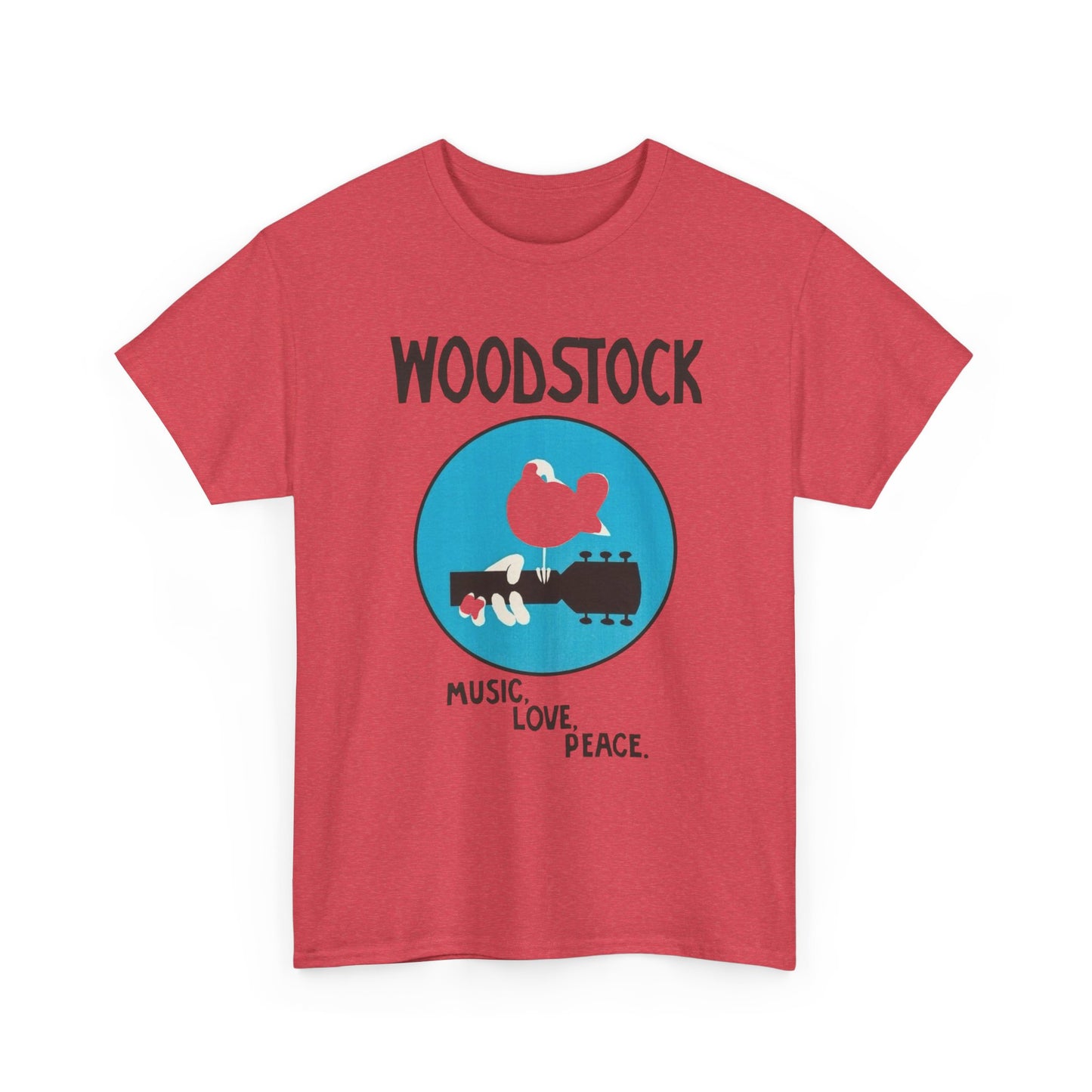 Woodstock Vintage Music Love Peace Graphic T Shirt Unisex Heavy Cotton Tee