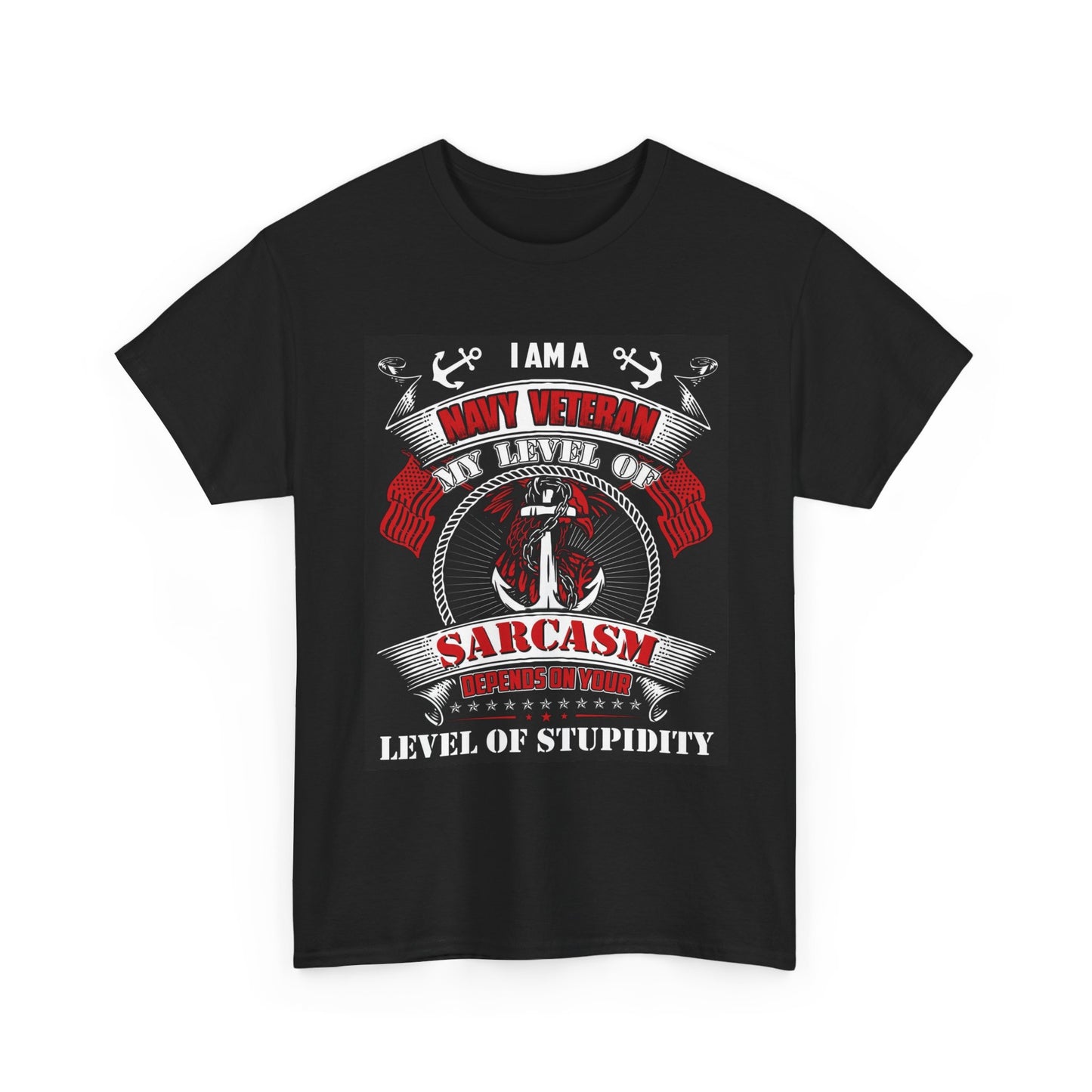 I'm A Navy Veteran Graphic T Shirt Military Unisex Heavy Cotton Tee