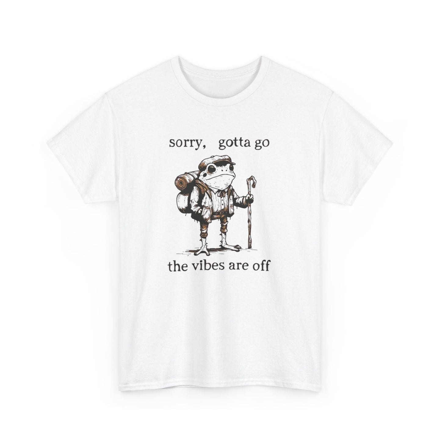 Funny Frog Vibes Graphic T Shirt Unisex Heavy Cotton Tee