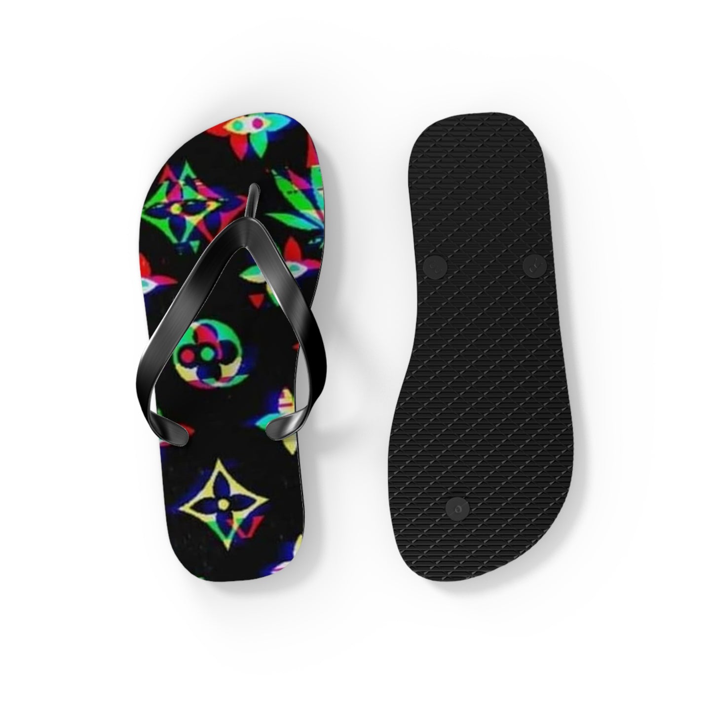WAVES And SUN Co Sandals Weed Leafs  - Flip Flops -Slides Summer Beach BRAND NEW
