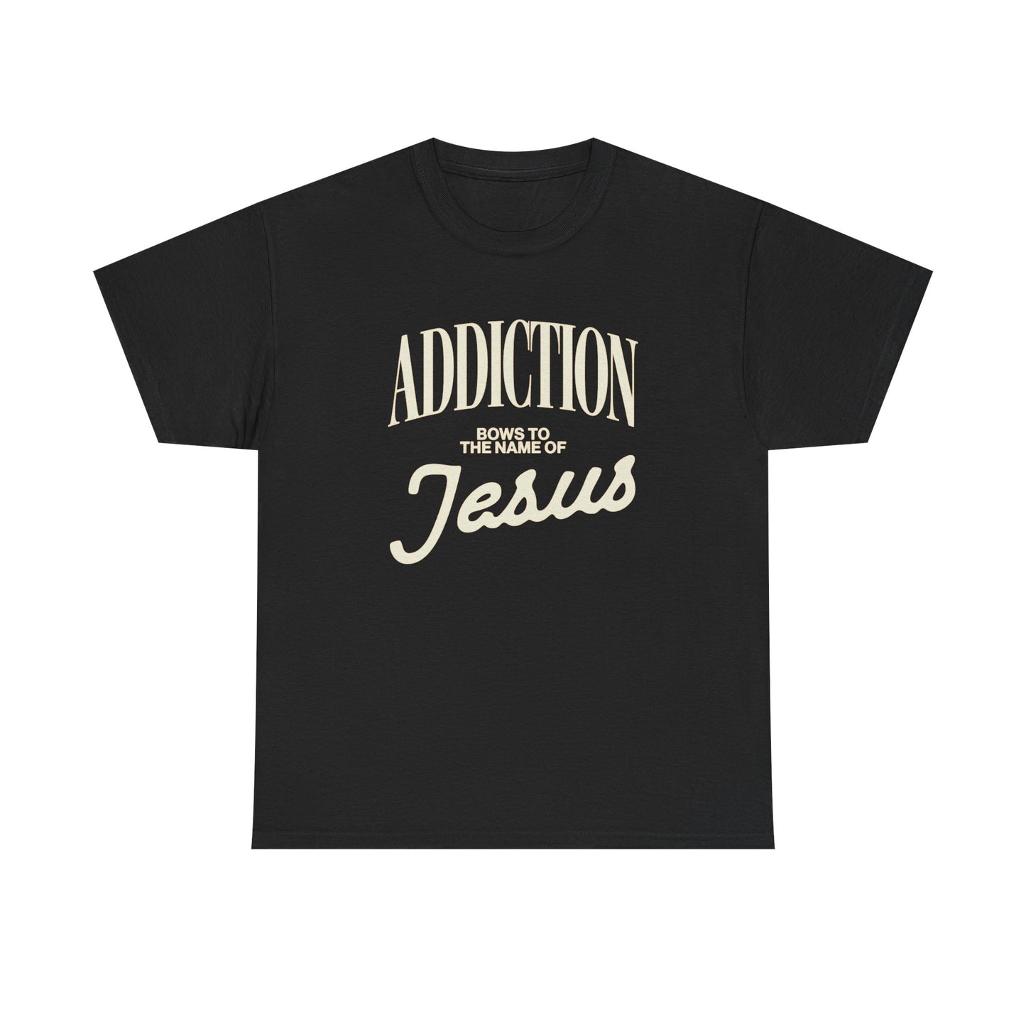 Addiction Bows To Jesus Graphic T Shirt NEW ADULT Unisex Heavy Cotton Tee