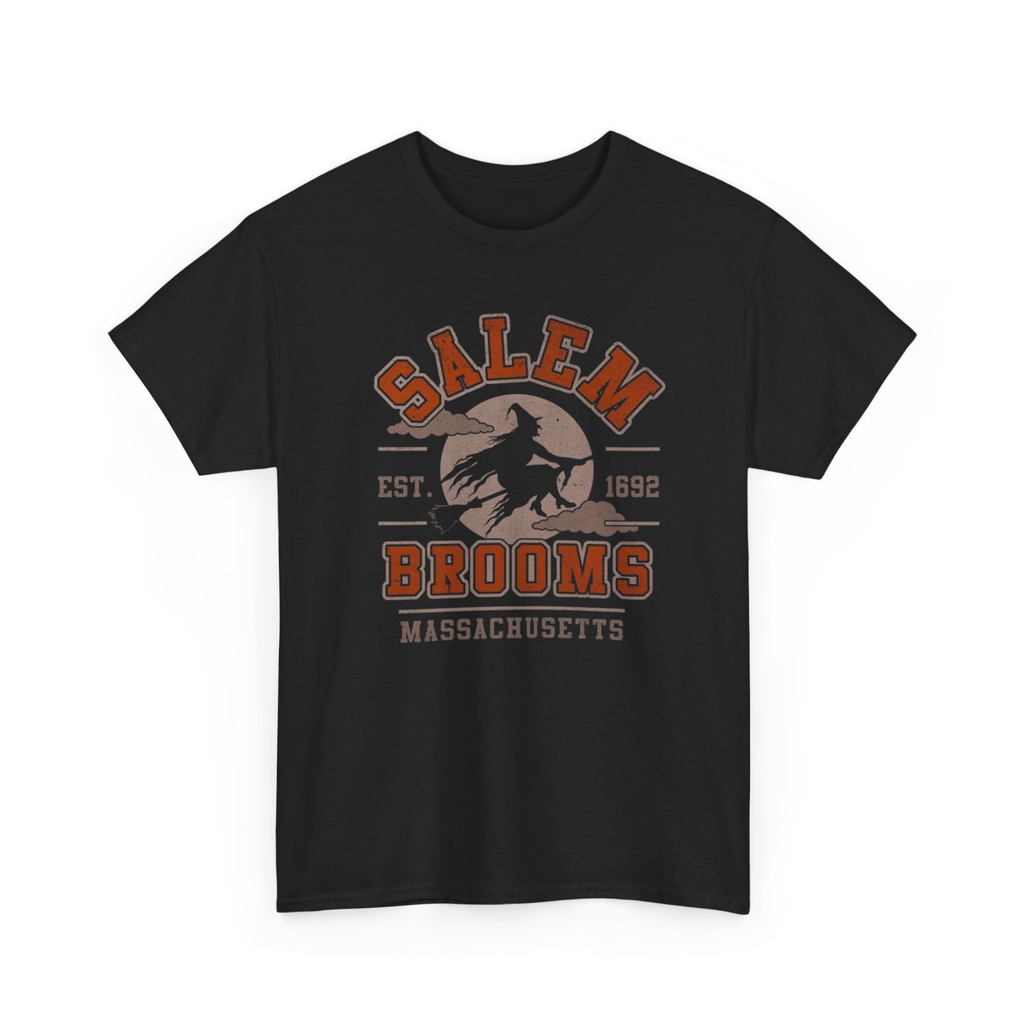 Salem Brooms Spooky Halloween T Shirt Unisex Heavy Cotton Tee