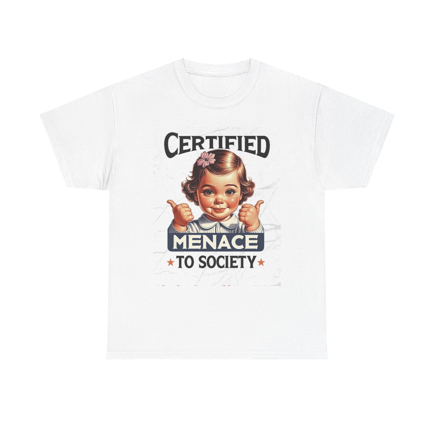 Certified Menace To Society Graphic T Shirt Funny Kids Unisex Heavy Cotton Tee