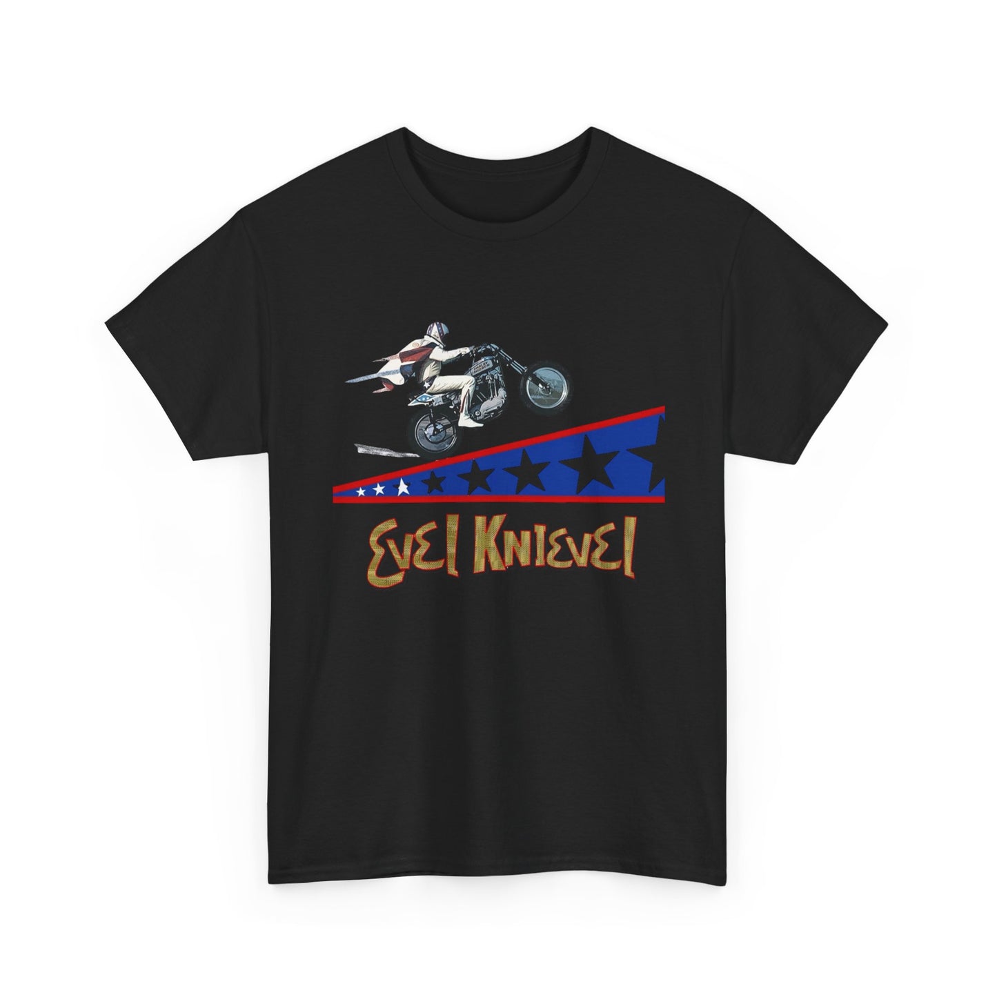 Evel Knievel Motorcycle Stunts Graphic T-Shirt Unisex Heavy Cotton Tee GIFT NEW