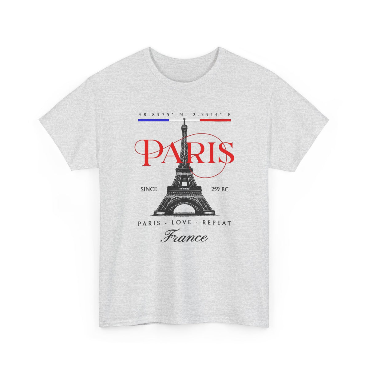Paris Love Repeat Graphic T Shirt Men's Heavy Cotton Tee