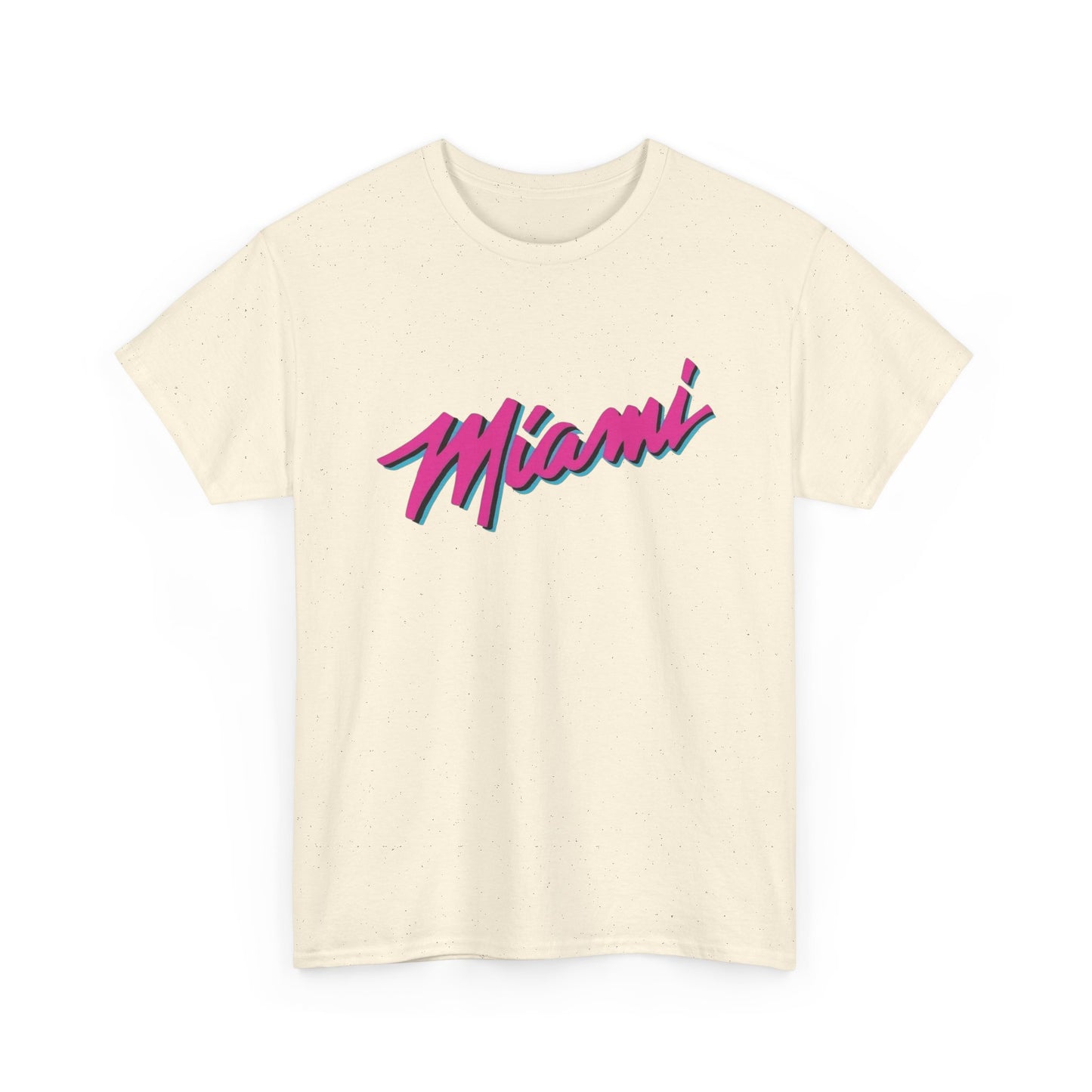 Miami Logo Neon Graphic T Shirt ALL SIZES Tee Unisex Heavy Cotton