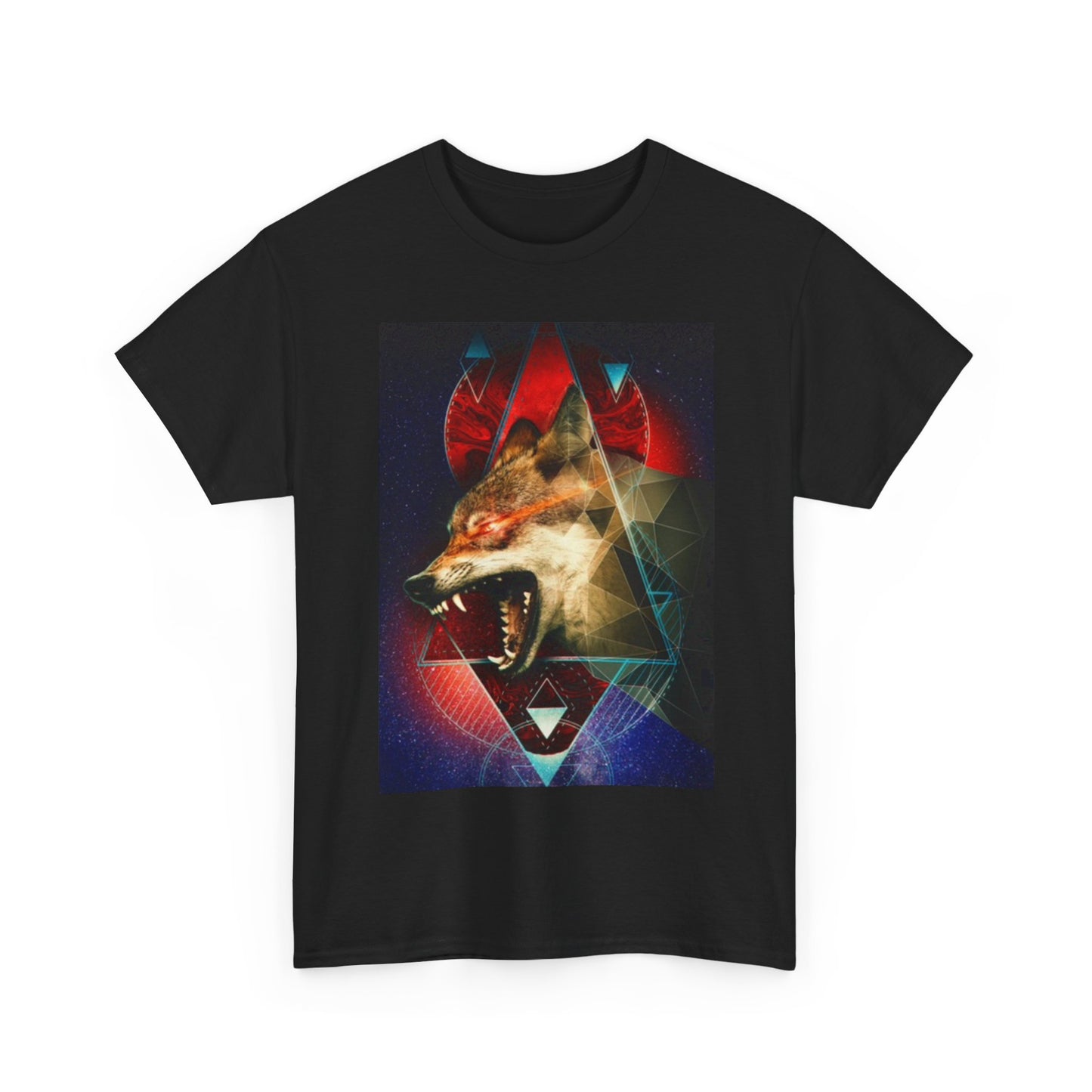 Wolf Howling In Space And Time Shirt Graphic Animals Unisex Heavy Cotton Tee