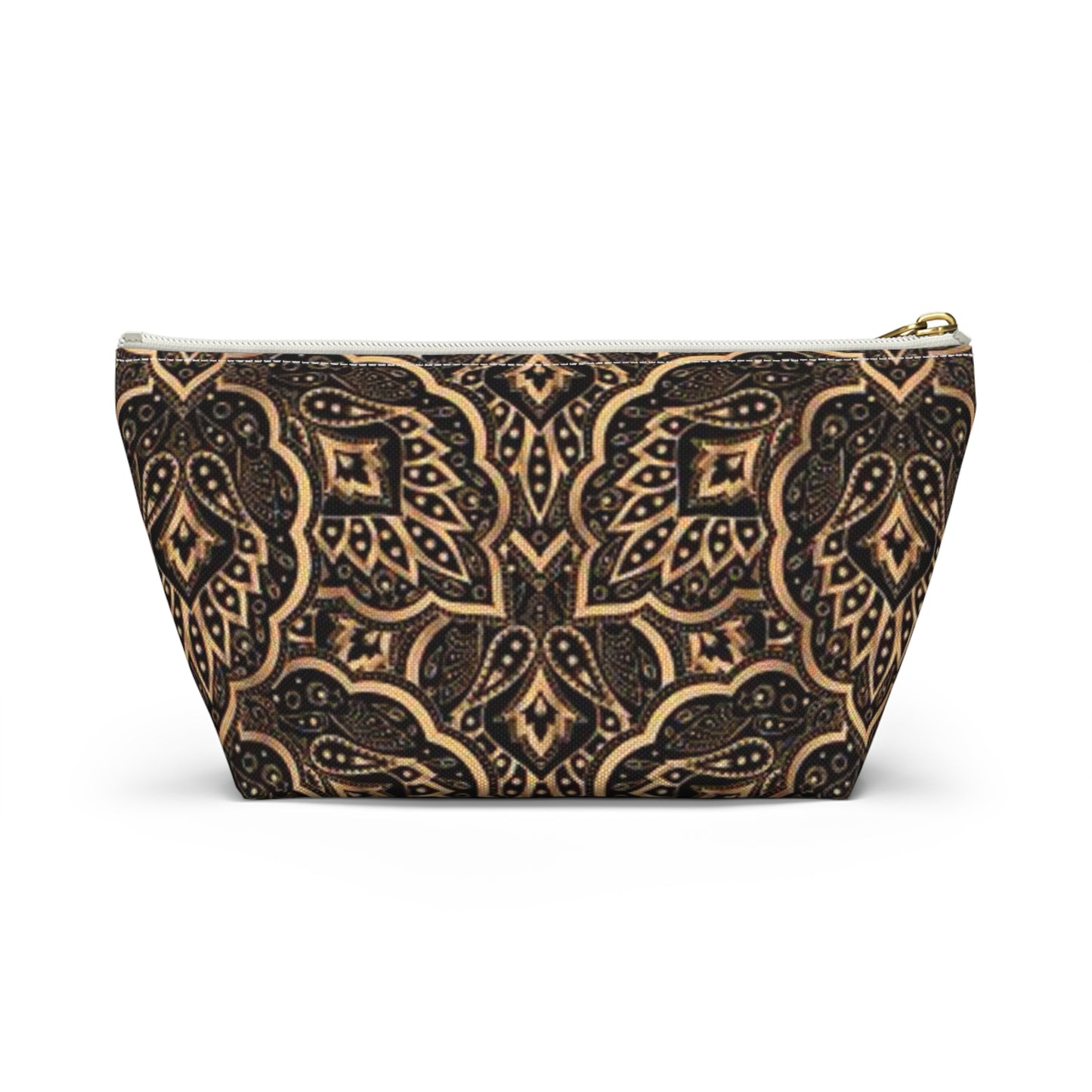 Morrocan All Over Print Travel Bag Multi Color Gold Accessory Pouch w T-bottom
