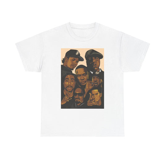 Hip Hop Legends Graphic T Shirt Vintage Painting ART Unisex Heavy Cotton Tee