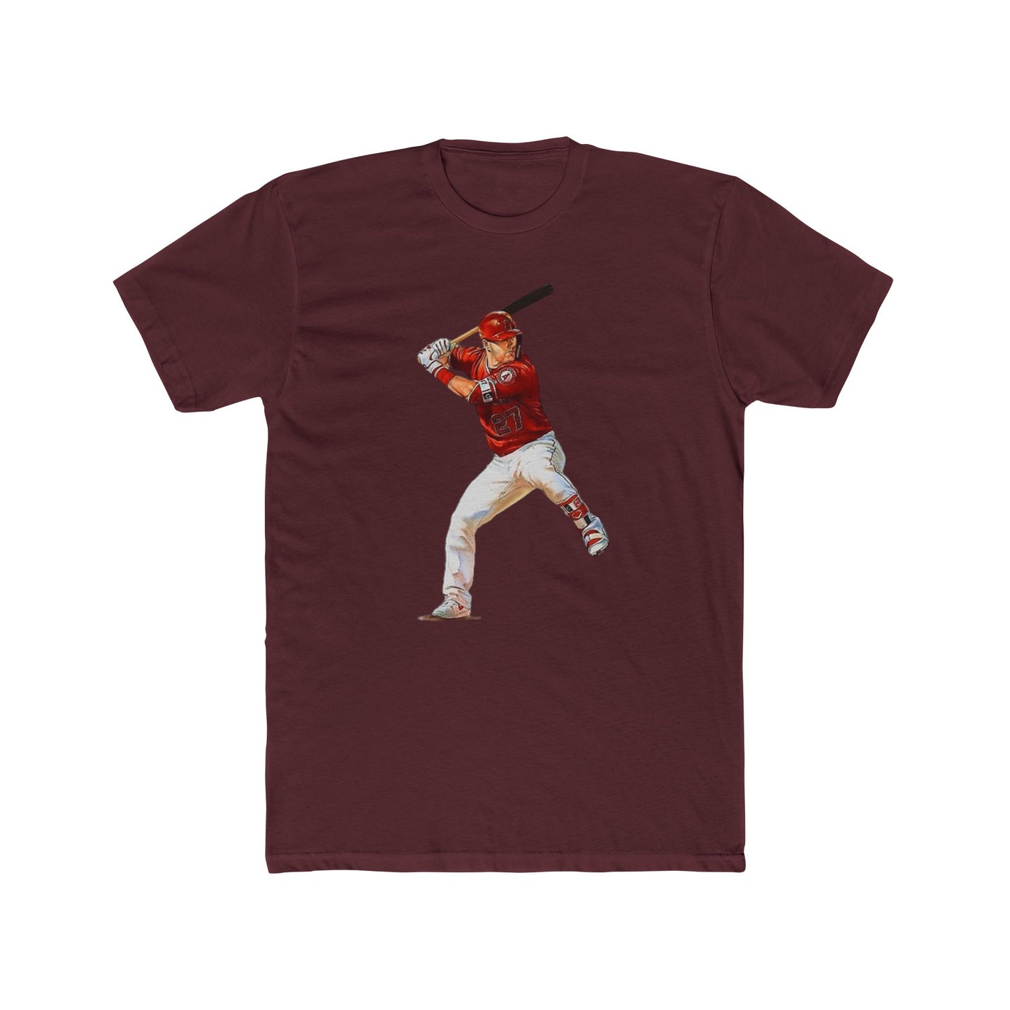 Mike trout tshirt angels California baseball vintage art Men's Cotton Crew Tee