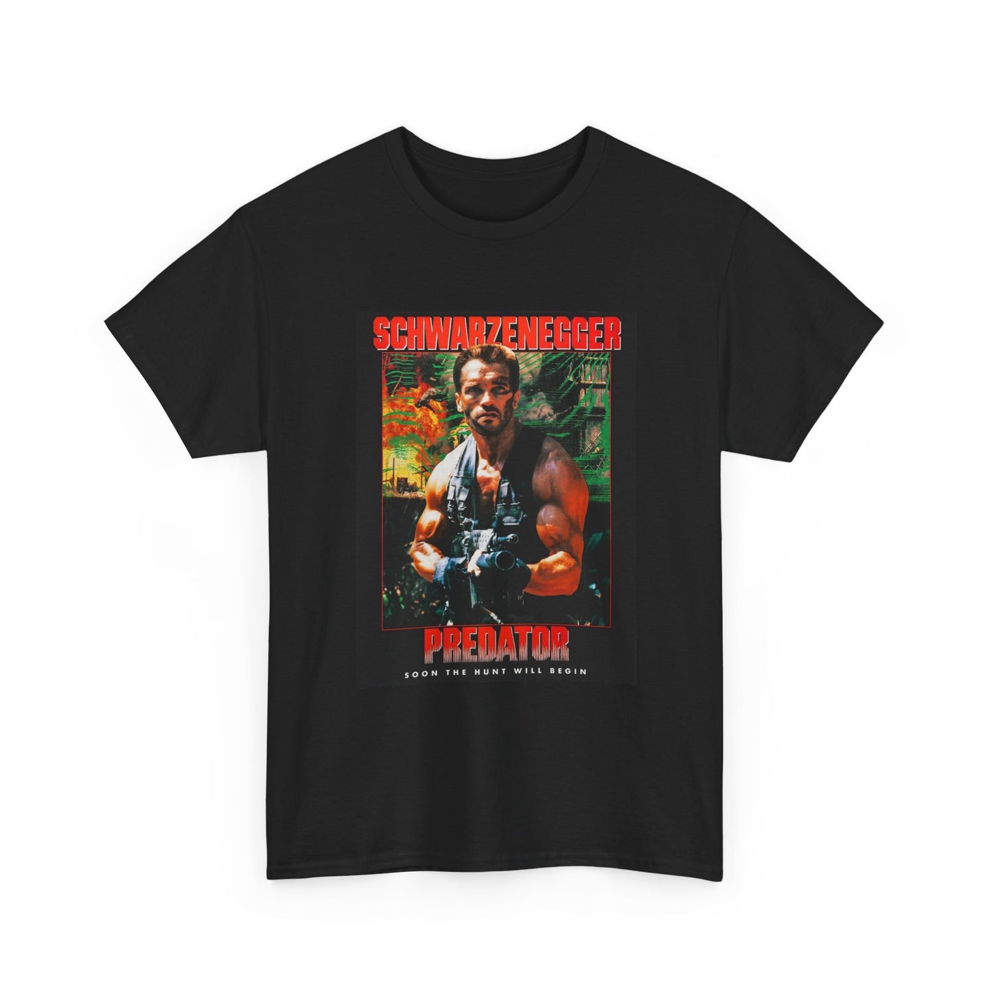 Predator T shirt 80s vintage action movie aliens retro Unisex Heavy Cotton Tee
