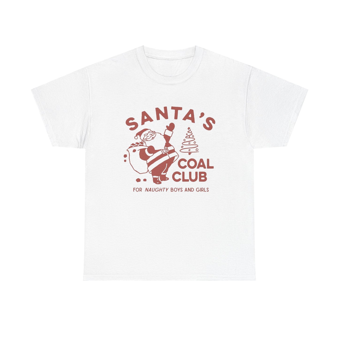 Santa's Coal Club Funny Christmas Graphic T Shirt Unisex NEW Heavy Cotton Tee