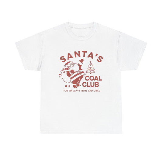 Santa's Coal Club Funny Christmas Graphic T Shirt Unisex NEW Heavy Cotton Tee