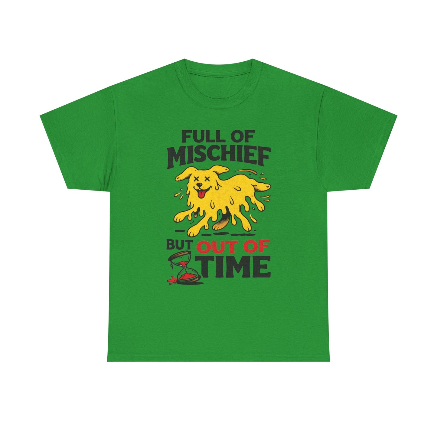 Full Of Mischief Funny Dog Graphic T Shirt Men's Heavy Cotton Tee