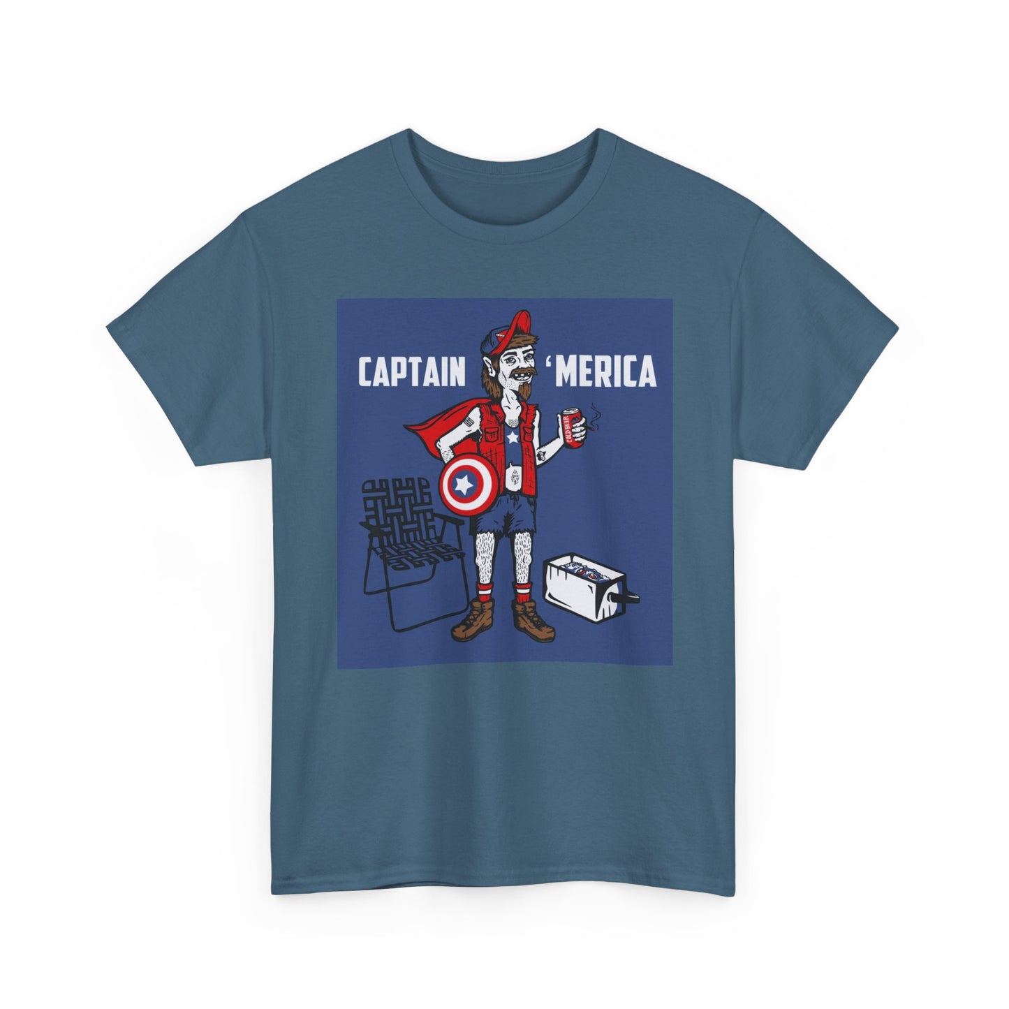 Captain America Graphic T Shirt Funny Redneck Unisex Heavy Cotton Tee