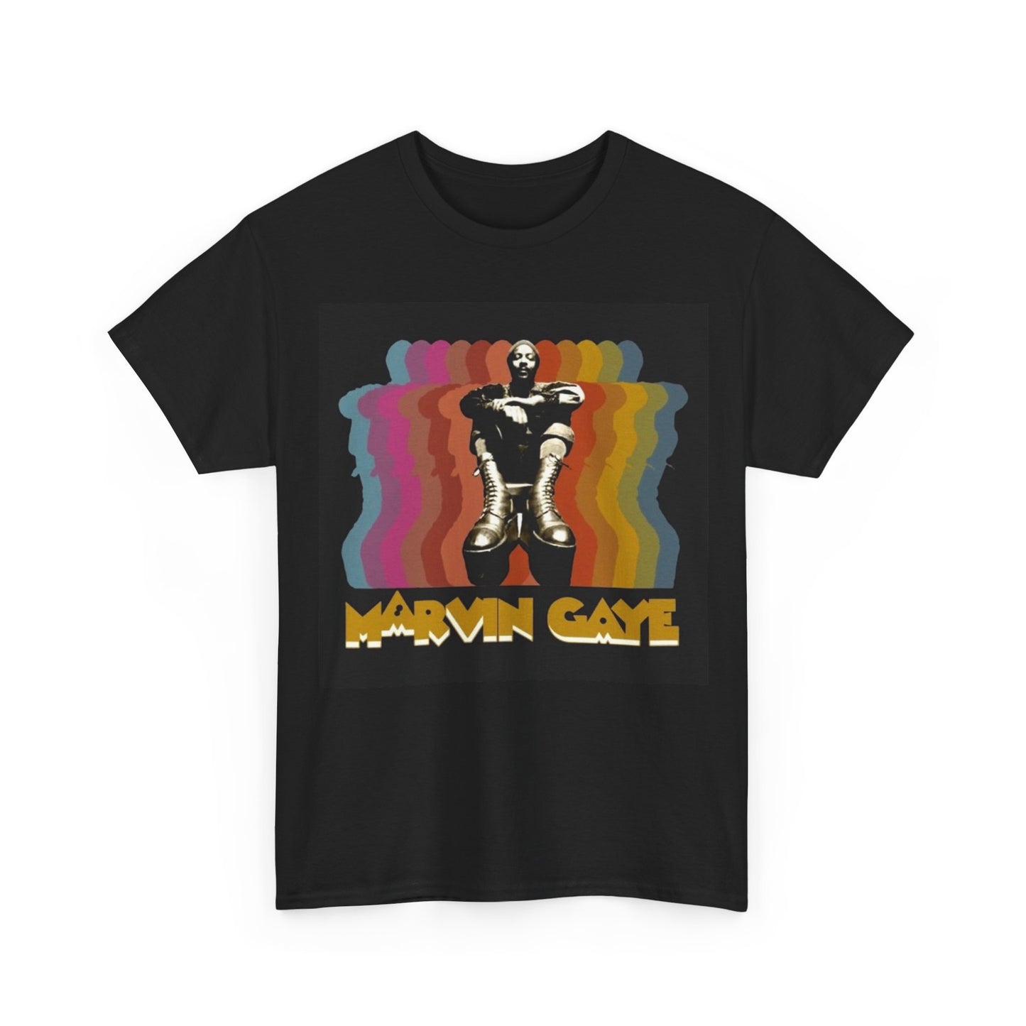 Marvin Gaye Tshirt Vintage Neon Poster 70s Unisex Heavy Cotton Tee