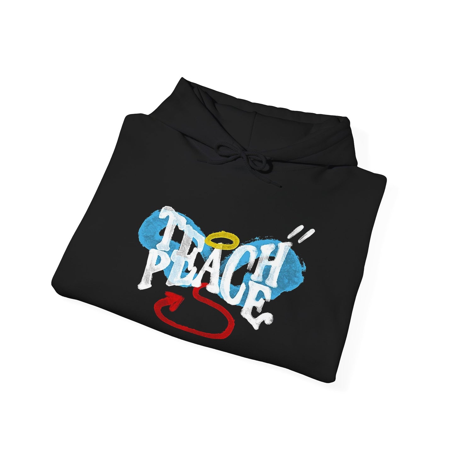 Teach Peace Graphic Hoodie Unisex Heavy Blend™ Hooded Sweatshirt