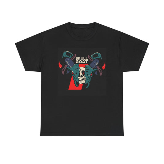 Skull Goat Graphic T Shirt Unisex Heavy Cotton Tee