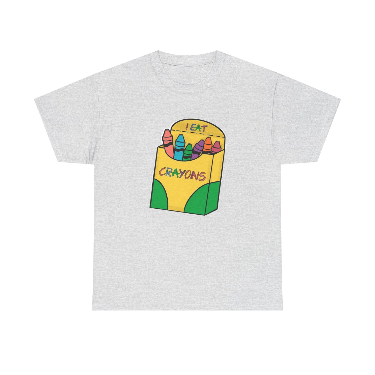 I Eat Crayons Funny Graphic T-Shirt Men's Women's Heavy Cotton Tee NEW GIFT